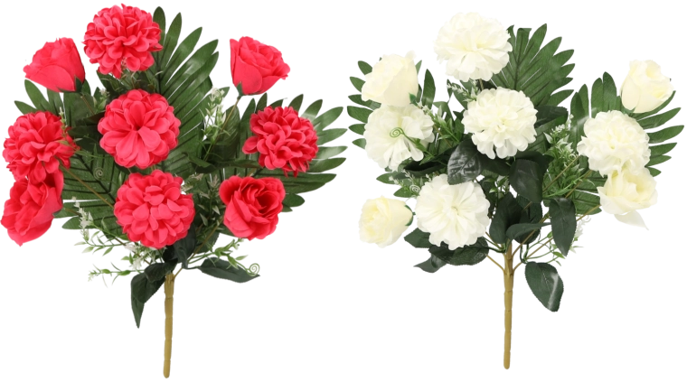 Branche artificielle – bouquet de 9 chrysanthèmes 47–50 cm, couleurs assorties