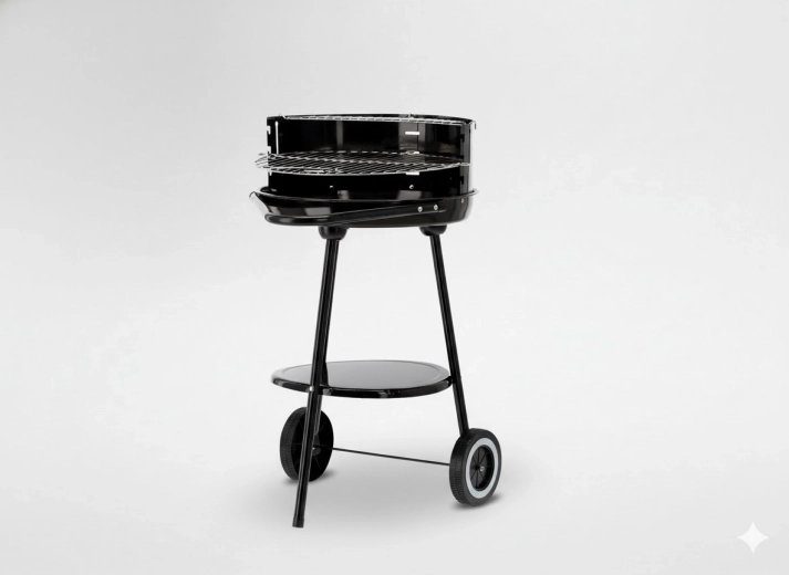 Barbecue au charbon de bois de jardin avec roues 58 × 44 × 72 cm