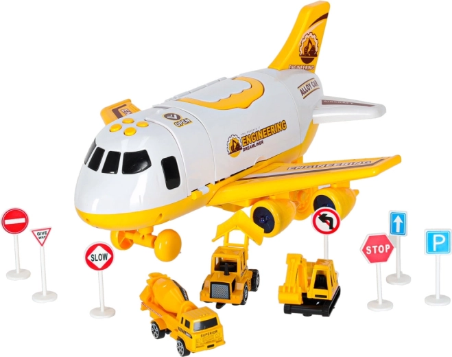 Engins de chantier et panneaux inclus