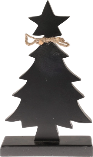 Décoration de Noël en forme de sapin en bois de manguier avec étoile