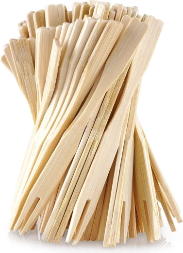fourchettes à amuse-gueules en bambou 9 cm, 100 pcs