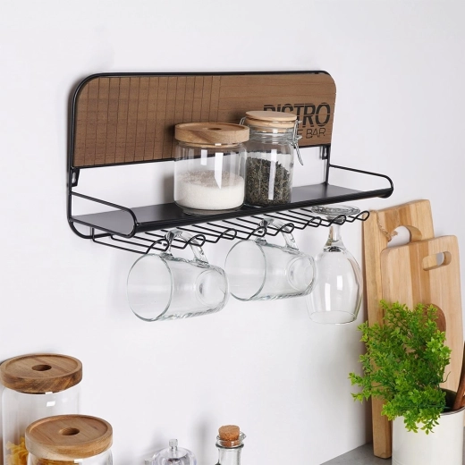 Étagère pour café, bocaux et bouteilles