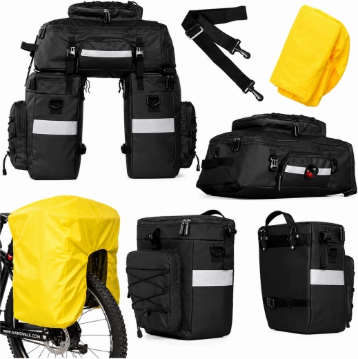 Sacoche de vélo étanche pour porte-bagages 48 l 3 en 1 XXL