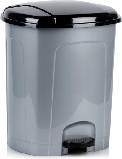 Poubelle à pédale en plastique 30 l – grise