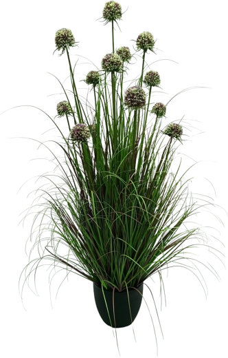 Ail ornemental artificiel en pot violet 120 cm