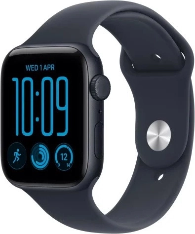 Apple Watch SE 3 GPS + Cellular 40 mm, boîtier en aluminium couleur minuit, bracelet sport bleu nuit S/M