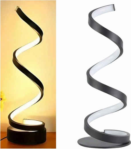 Lampe de table LED en spirale – veilleuse décorative pour la chambre