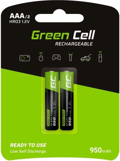 Batteries rechargeables 2x AAA HR03 950mAh