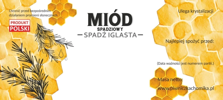 Lot d’étiquettes pour miel – miellat de conifères 116 × 50 mm, 100 pcs