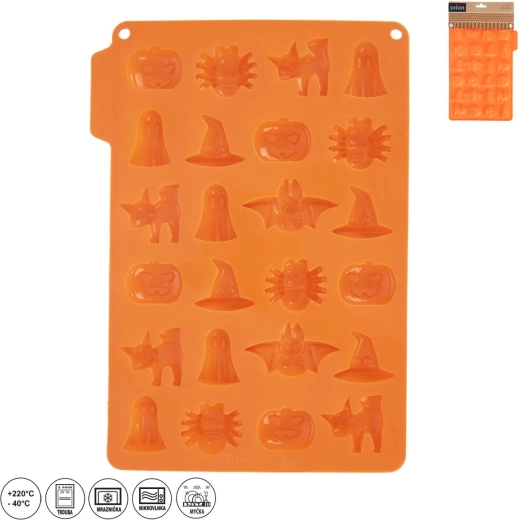 Moule en silicone pour chocolat Halloween, 24 formes, orange