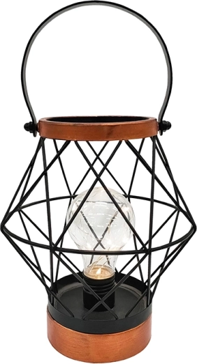 Lanterne décorative en métal Solight avec ampoule micro LED, blanc chaud, 20 cm