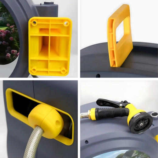 Enrouleur automatique mural pour tuyau d’arrosage 1/2", 20 m – kit