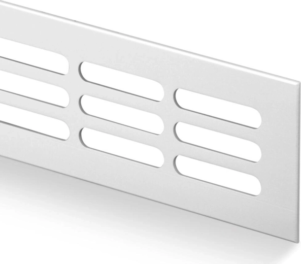 Grille d’aération en aluminium 60 × 600 mm, anodisée