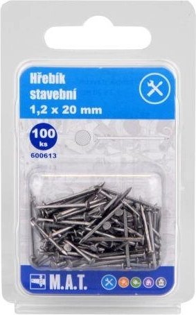 Clous de construction 20 × 1,2 mm, 100 pcs