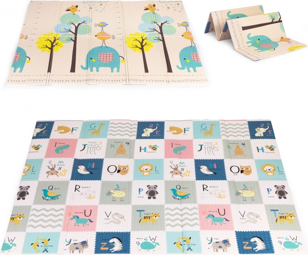 Tapis de jeu en mousse réversible 200 × 150 cm avec alphabet et toise ECOTOYS