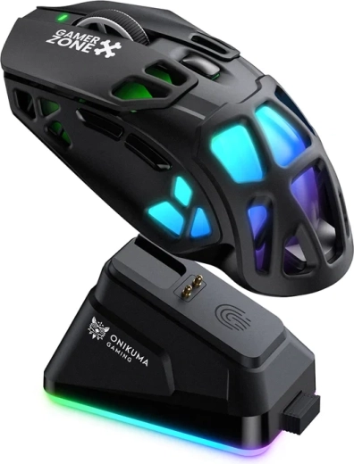 Souris gaming sans fil ONIKUMA DM09 avec station de recharge, noire