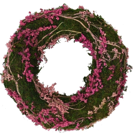 Couronne de mousse rose 25 cm
