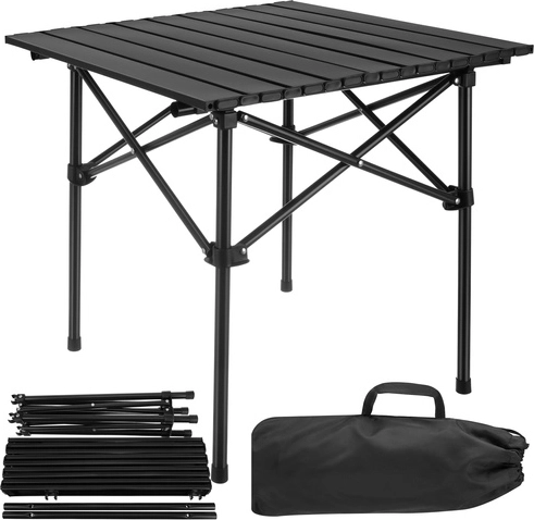 Table de camping pliante GARDLOV, en acier, capacité 70 kg, noire