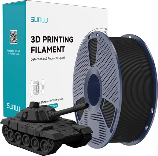 Sunlu PLA+ haute vitesse filament noir pro impression 3D 1,75 mm