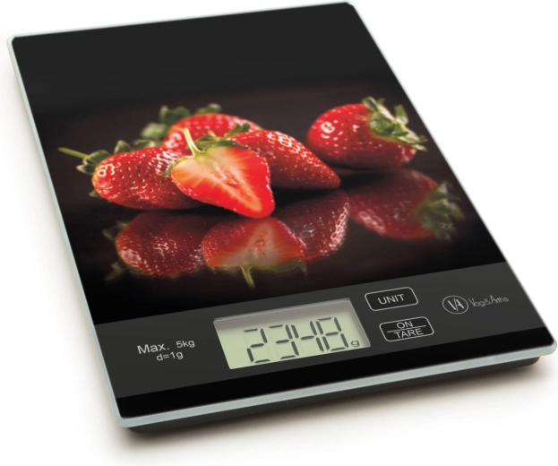 Balance de cuisine avec motif de fraises
