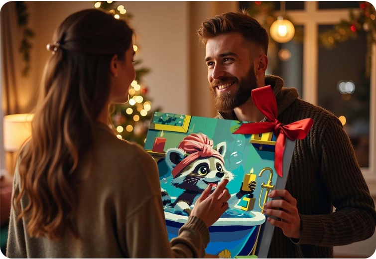 Tableau fini, déco et cadeau