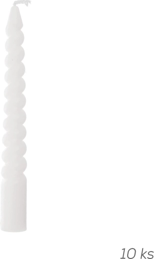 Bougies torsadées décoratives de 10 cm - 10 pièces – Blanche