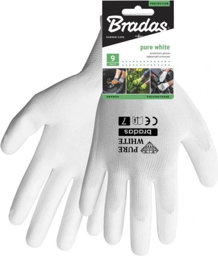 Gants Pure White PU taille 7