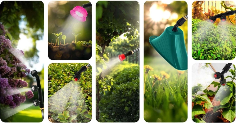 Pulvérisation polyvalente avec 8 buses et rampe à quatre buses