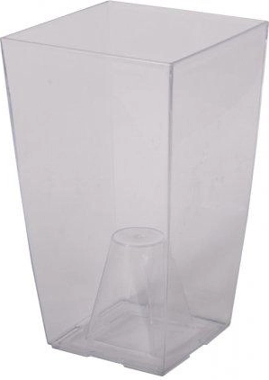 Cache-pot carré transparent 2 l