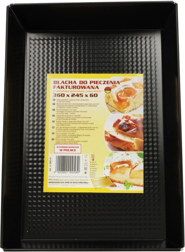 Plaque de cuisson texturée 36 cm x 24,5 cm x 60 cm noire