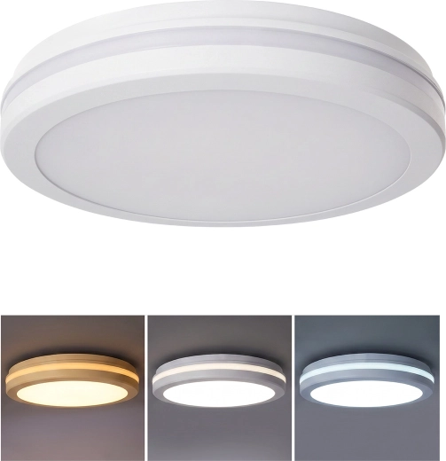 Plafonnier et applique LED Solight Gari 26 W 2340 lm 3CCT IP65 30 cm blanc