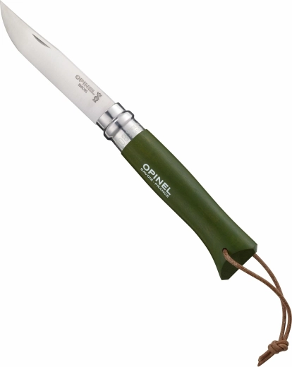 Opinel N°08 Trekking kaki couteau de poche 8,5 cm, bois de hêtre
