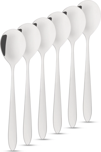 Ensemble de cuillères à café et à dessert en acier inoxydable, 6 pièces