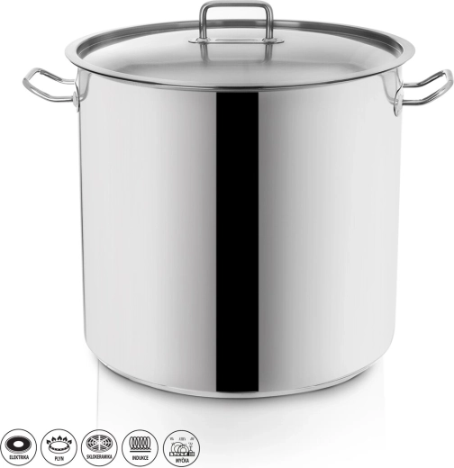 Faitout en acier inoxydable Stock 22 l avec couvercle