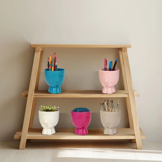 Pot décoratif avec visage 9 × 10 cm - 1 pièce