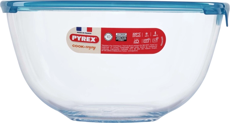 Bol en verre Pyrex avec couvercle, 2 l, 21 cm