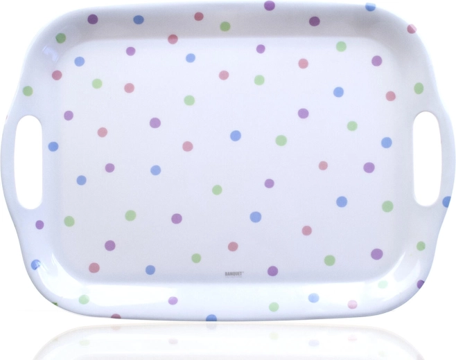 Plateau en mélamine PUNTO avec poignées 36 × 25,5 cm