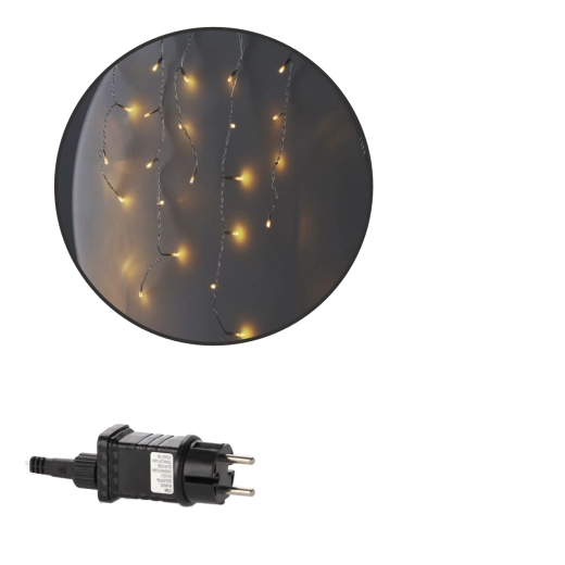 Rideau lumineux LED avec glaçons, 300 LED, blanc chaud, 12 m