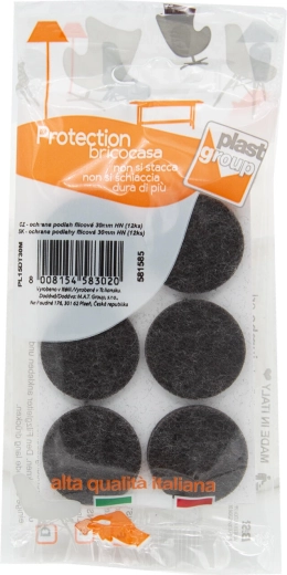 Patins en feutre autocollants pour meubles 30 mm, marron (12 pcs)