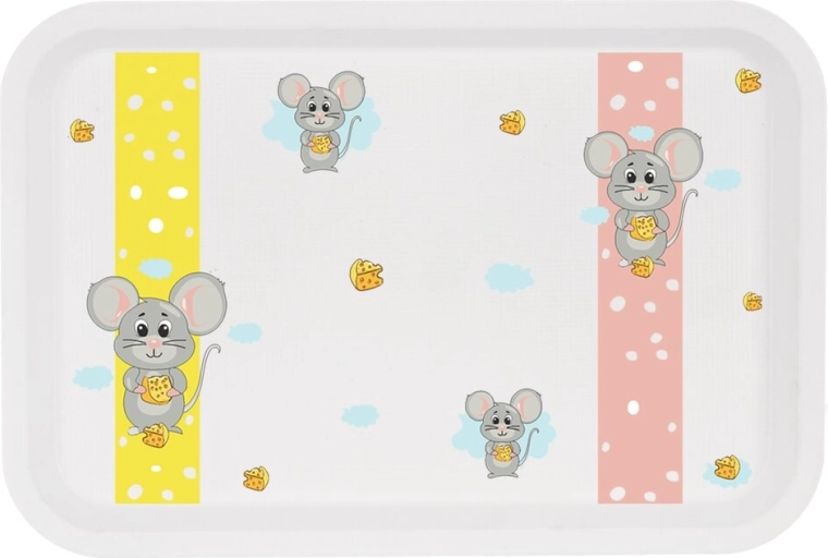 Plateau en plastique pour enfants Toya Souris 30,5 × 21 cm