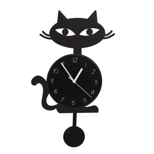 Pendule ludique – le chat bouge la queue