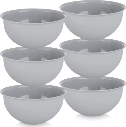 Bols en plastique Sandy 13 cm, 500 ml - 6 pièces – Gris