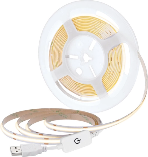 Bande LED COB Solight 5 m blanc chaud 3000 K USB avec interrupteur 8 mm