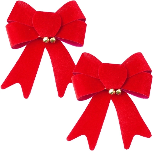 Nœuds en velours de Noël 13 × 16 cm, 2 pièces