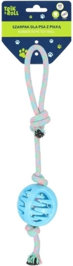Trik & Roll jouet de traction pour chien avec balle, bleu