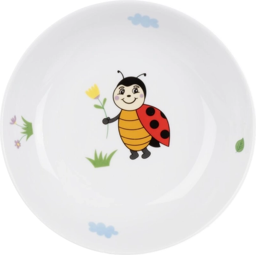 Assiette creuse compartimentée pour enfant Coccinelle 19 cm