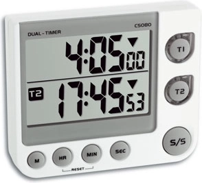 TFA minuteur numérique double 2-Timer blanc - 1 pièce