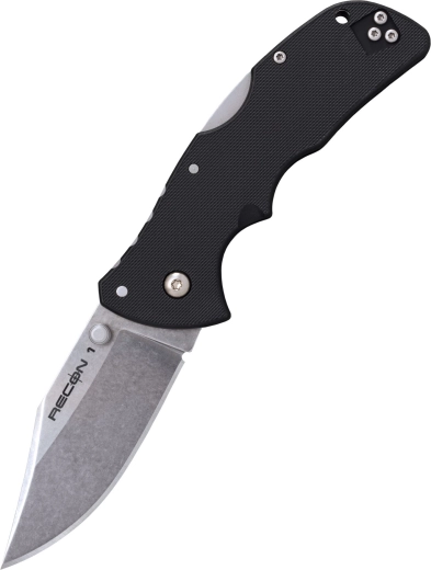 Cold Steel Mini Recon 1 Clip Point – petit couteau de poche 7,2 cm, noir, GRN