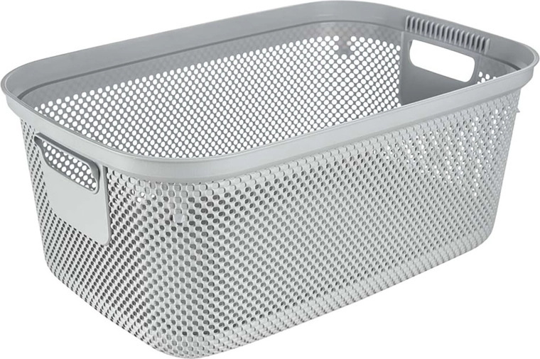 Panier à linge propre gris 53 × 34,5 × 22,5 cm