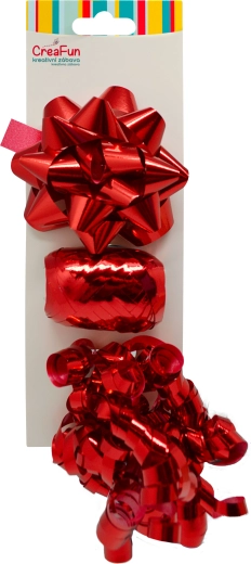 Coffret cadeau métallique rouge – nœuds et ruban